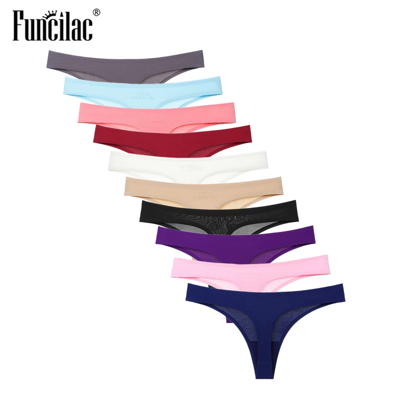 Сексуальные стринги шелковые трусы бикини Бесшовные Трусы хлопковое женское