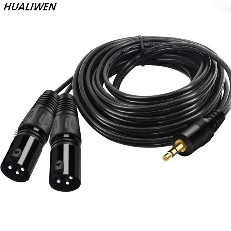 Кабель XLR 3 5 мм стерео разъем штекер двойной OFC Aux аудио кабель фольга + Плетеный