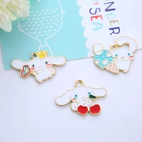10pcs drip oil alloy ice cream dog pendant earrings charm accessories diy handmade designer charm keychain hanging chain