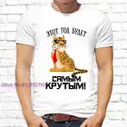 Мужская футболка на Новый год 2022, тигр, Санта-Клаус для фотосъемки, большой размер 3XL