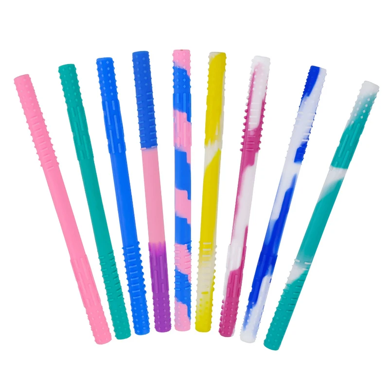 

Silicone Baby Children Molar Rods Complementary Food Straws Food-grade Silicone Beverage Straws Grade Portable Silicone Beverage