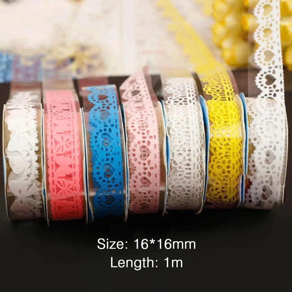 Яркие цвета кружева украшения скрапбук самоклеющиеся наклейки фотоальбом лента