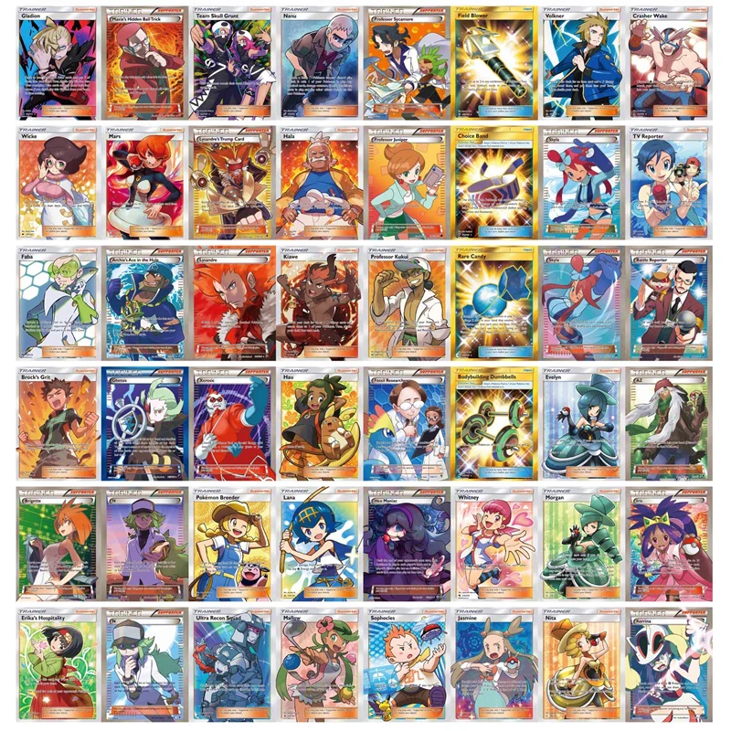 Juego de cartas coleccionables de Pok&eacute;mon para ni&ntilde;os, juguete de colecci&oacute;n brillante sin repetici&oacute;n, entrenador de energ&iacute;a, versi&oacute;n en ingl&eacute;s, 10-20 Uds.-0
