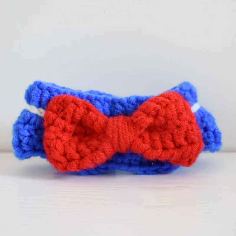 

Handmade Beauty Girl Water Ice Moon Bow Cat Dog Teddy Neck Knit Collar Scarf Woolen Knit Spit Towel Dog Items Pet Accessories