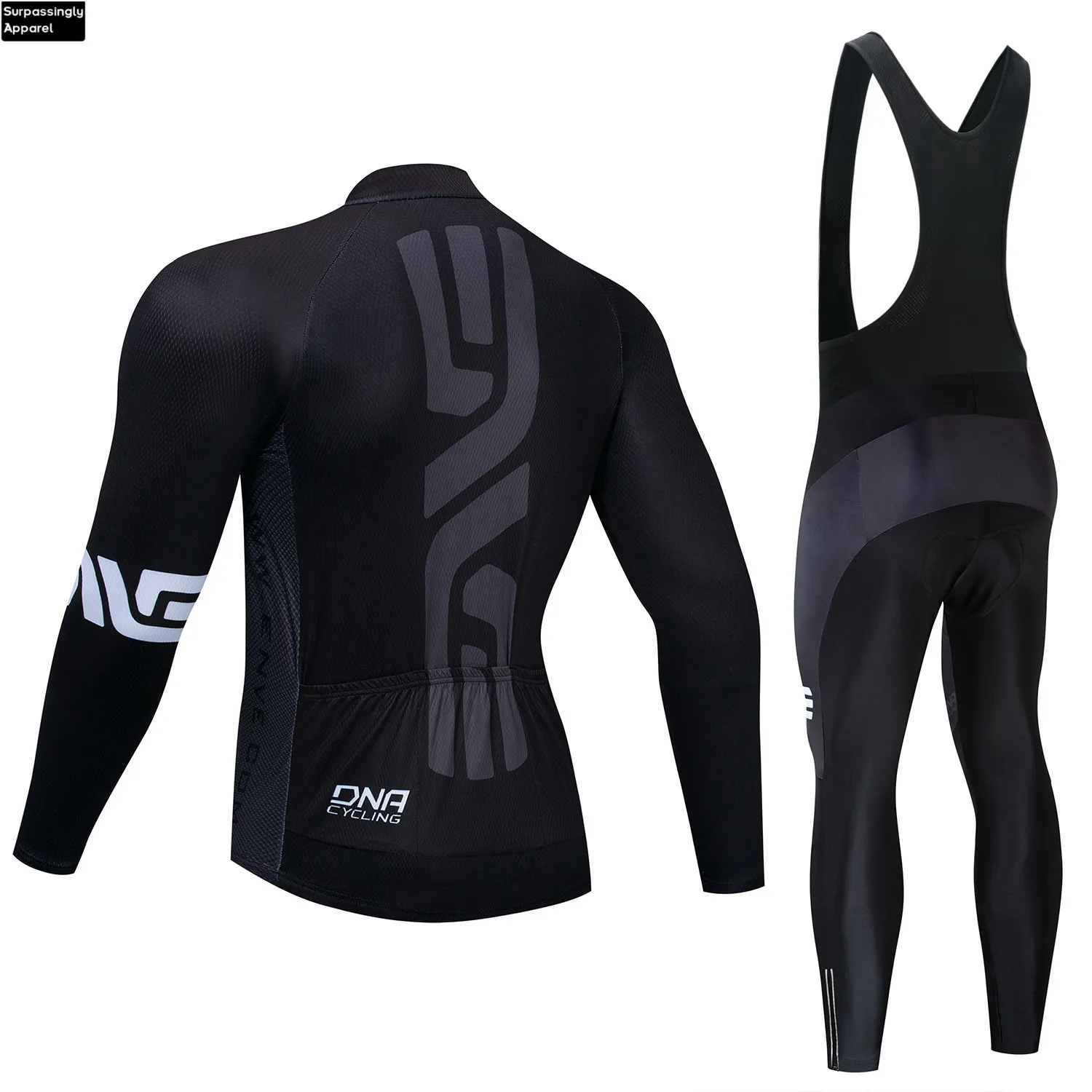 2019 Велоспорт Джерси черная зимняя флисовая команда гонок с длинным рукавом Pad 16D