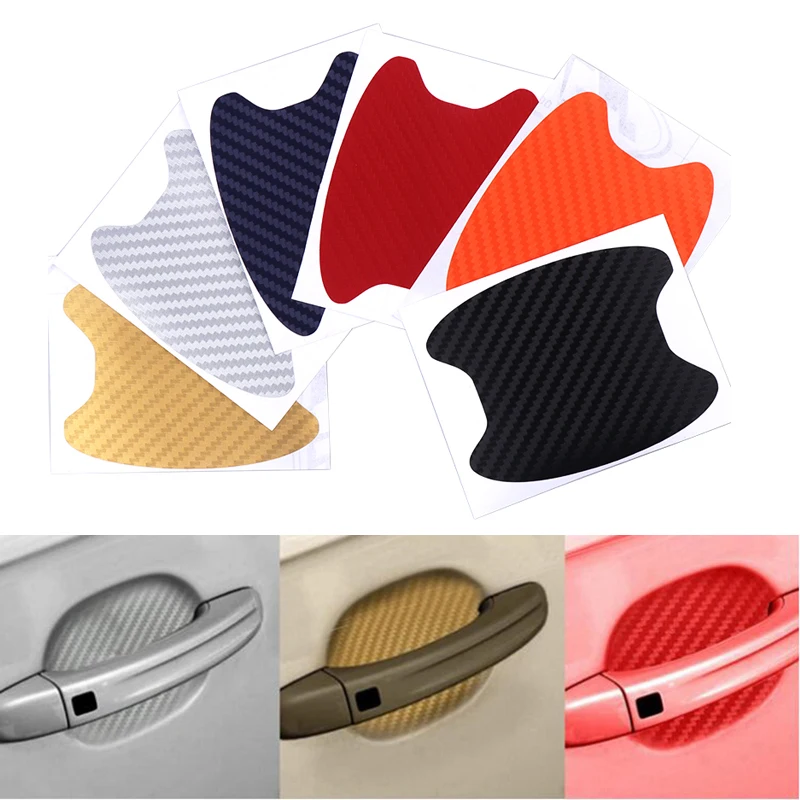 4 шт. автомобильная пленка из углеродного волокна для двери наклейка царапин на