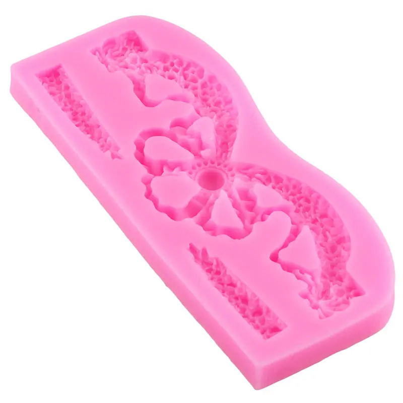 Baroque Relief Bow Ribbon Border Silicone Mold Crown Cupcake Topper Fondant Cake Decorating Tools Candy Chocolate Gumpaste Mould | Дом и сад