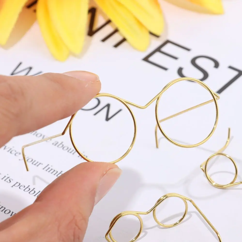 10x металлические круглая кукла в стиле ретро оправа для очков миниатюрные очки