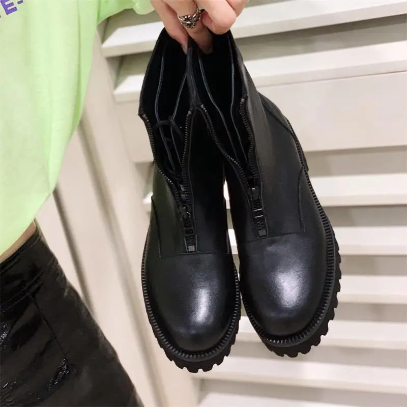 Scarpe donna/; женская обувь; Черные Зимние ботильоны на шнуровке; мотоботы с круглым носком в римском стиле; женская обувь; Bota Feminina