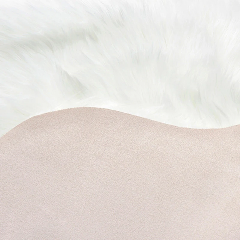 Artificial Wool Sheepskin Baby Room Bedroom Soft Area Mat Long Hairy Rug Blue White Pink Shaggy Carpet Love Heart Shape Fur Rugs | Дом и сад
