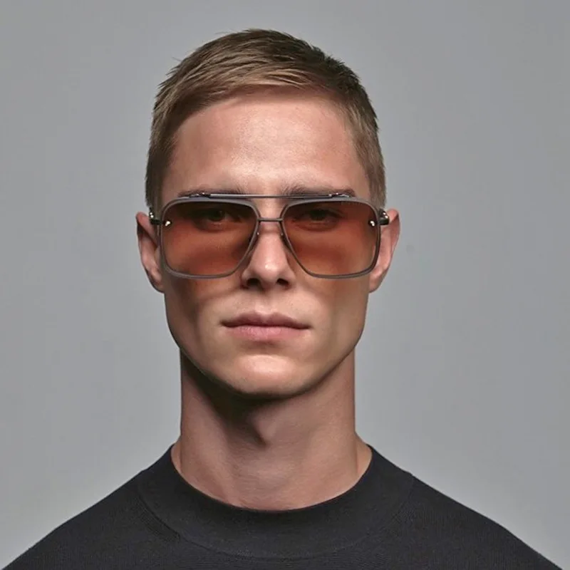 

LVVKEE 2021 Luxury classic fashion design mach six style gradient lens sunglasses men's vintage design brand Sun Glasses UV400