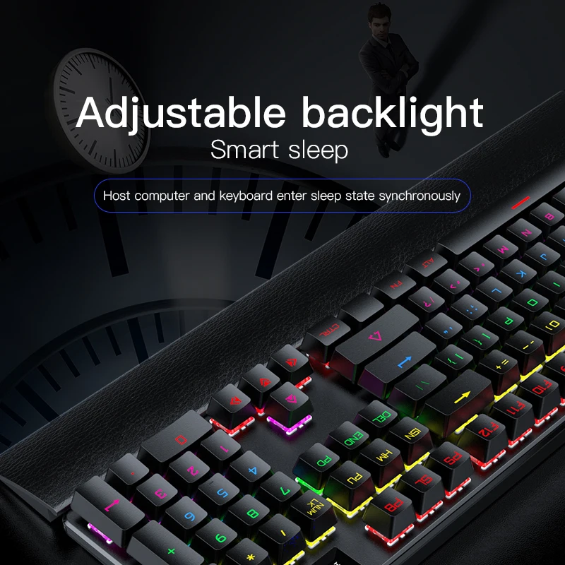wired gaming keyboard blue black switch mechanical keyboard rgb backlit 104 keys anti ghosting laptop pc gamer pink keyboards free global shipping