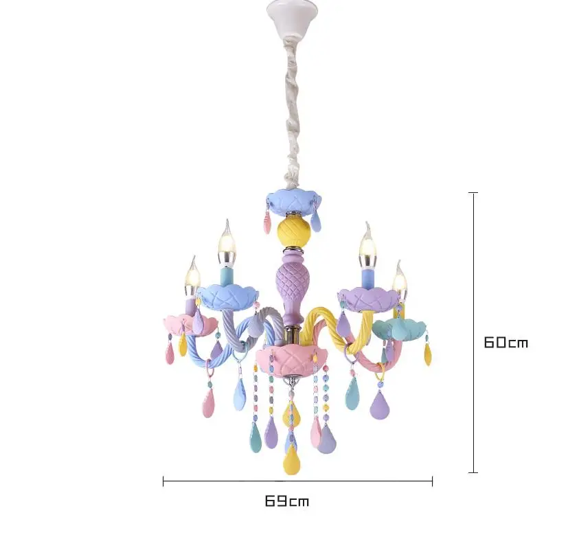 Красочная хрустальная люстра Macaron color Droplight лампа для детской спальни креативный фантастический Светильник витражный блеск
