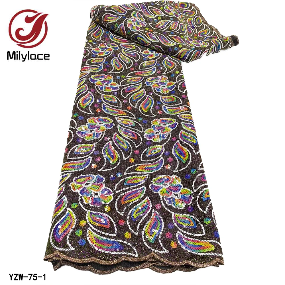 

Африканские блестки, кружевная ткань 2021, высококачественное кружево, нигерийские кружевные ткани, 5 ярдов, французское Тюлевое кружево, мат...