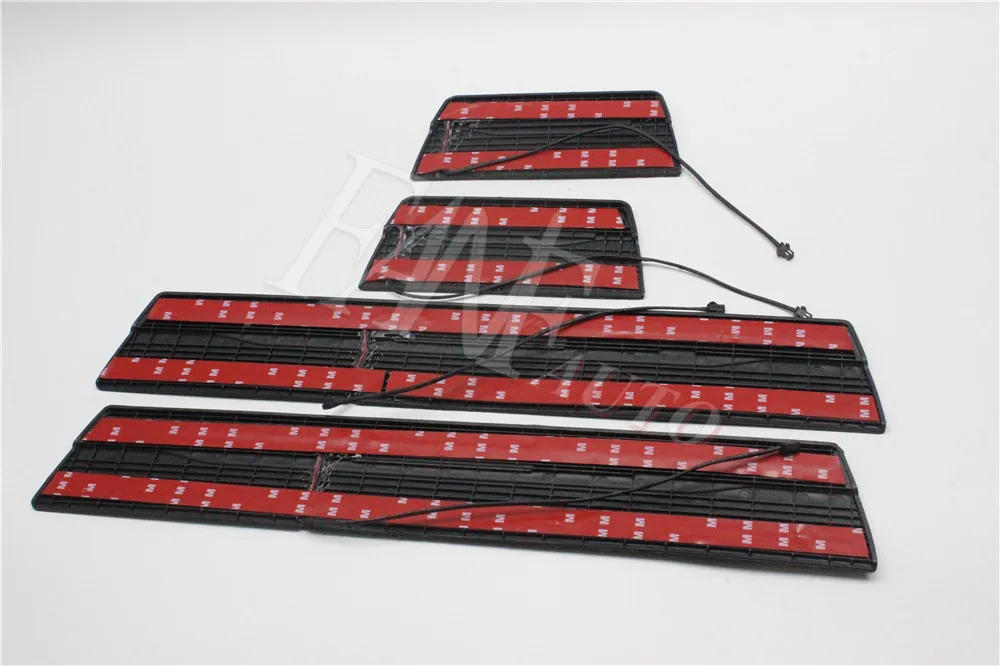 Стайлинг автомобиля светодиодная Накладка на порог из нержавеющей стали