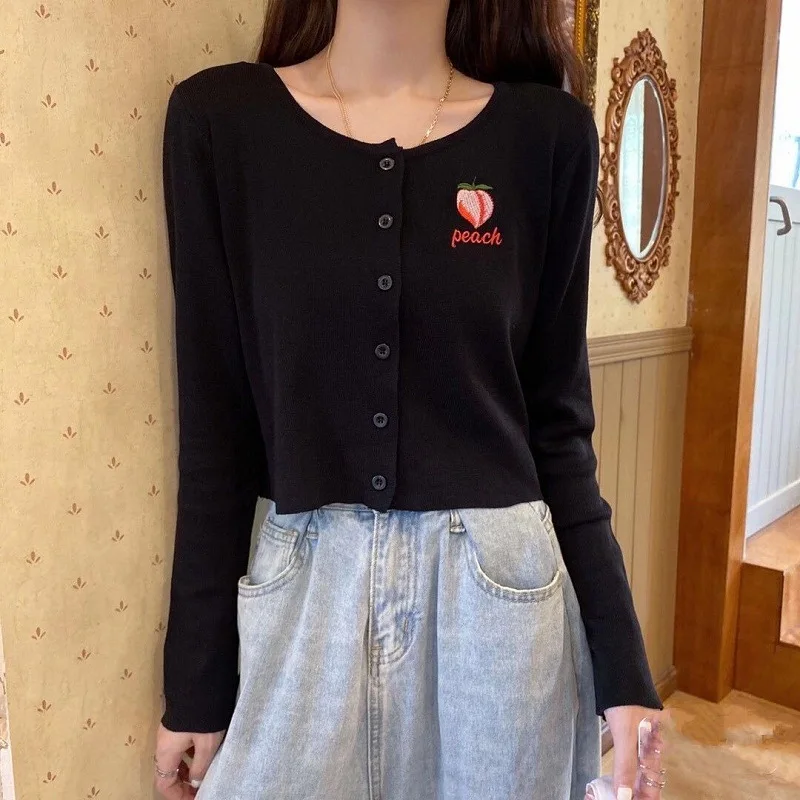 

Autumn Women Black Sweater Jacket Vintage Korean Long Sleeve Kintted Sweater Slim White Sweaters Casual 2020 Women Clothing Tops