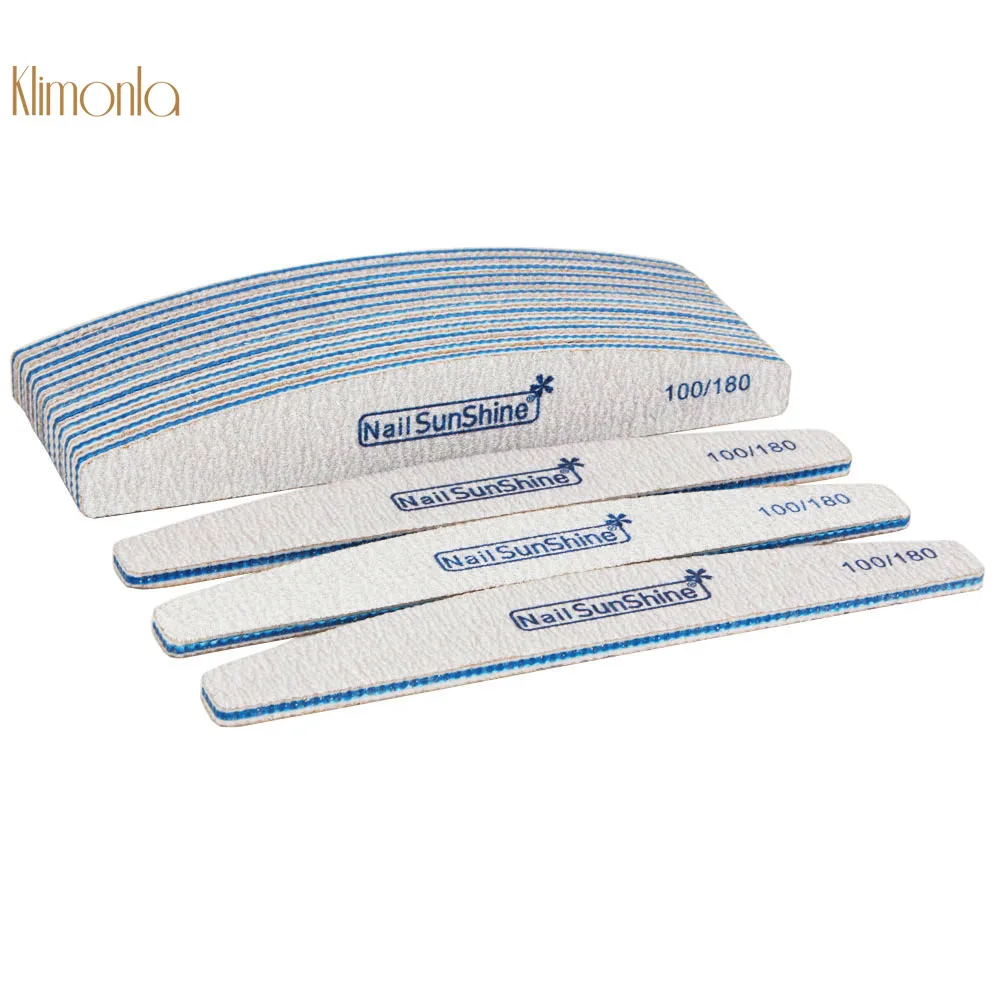 

25Pcs Nail File Blue Color limas para 100/180 Nails Buffer Emery Board Sanding Block Gel Nail Tools DIY or Salon Polish Tool