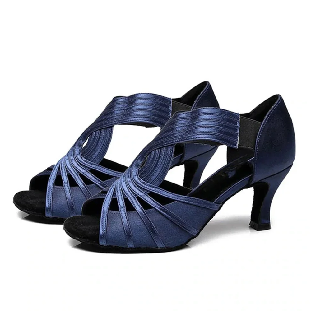 Dance Shoes Latin Woman Blue And Red Salsa Tango Dancing Shoes Banquet  Wedding Shoes For Women High Heel Sandals Ballet Boots