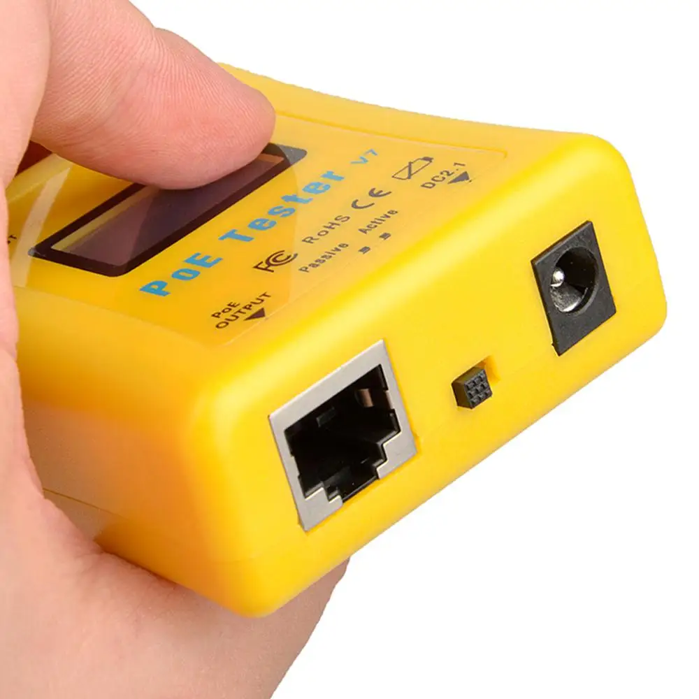 

PoE World CCTV Tools PoE tester PoE Detector LED Display Testers Inline Power over Ethernet Voltage and Current Tester