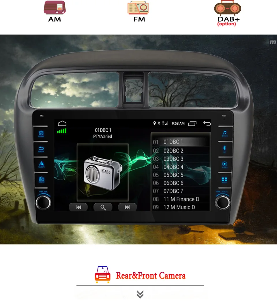 Автомобильная магнитола Android 10 для Mitsubishi Mirage Attrage 2012 2013 2014 -2018 мультимедийный