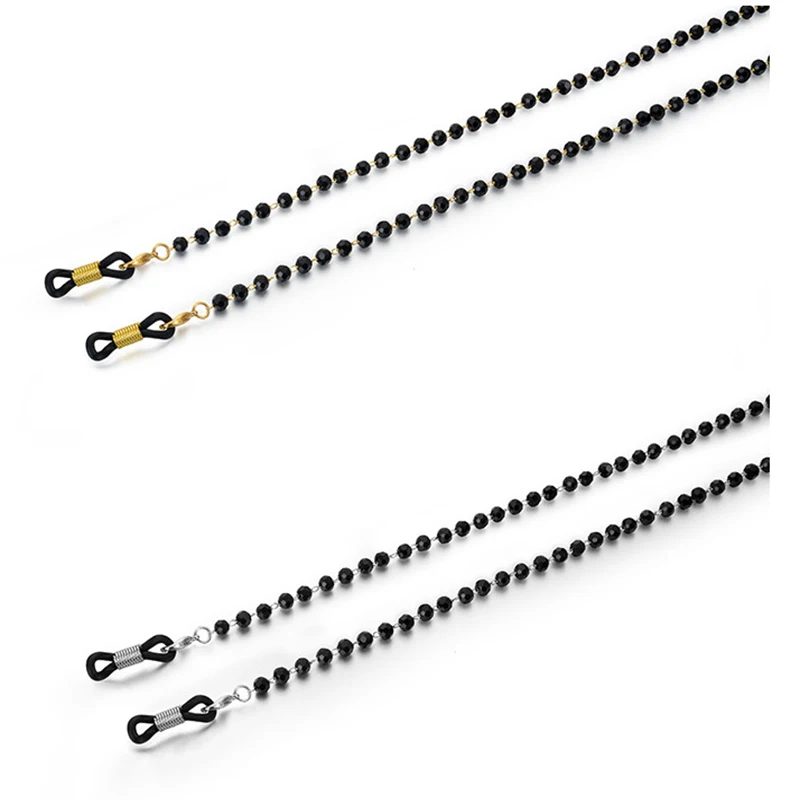 Модная Нескользящая цепочка для очков с черными кристаллами 2019 разнообразные