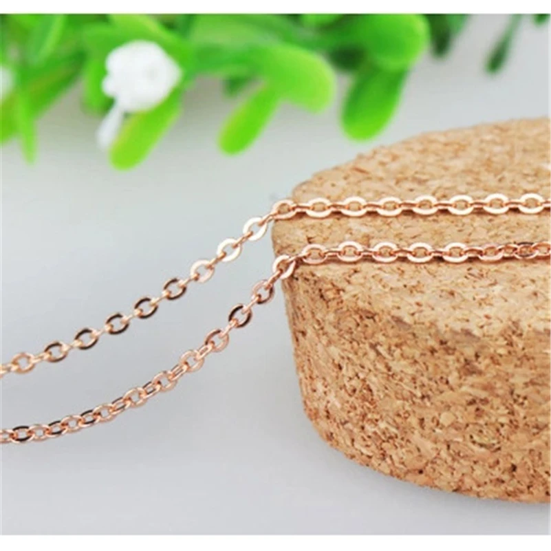 

14K Rose Gold Necklace Link Chain for Women Men Colgante De Ley 925 Mujer Pendentif Bizuteria Office or Party Necklaces Gemstone
