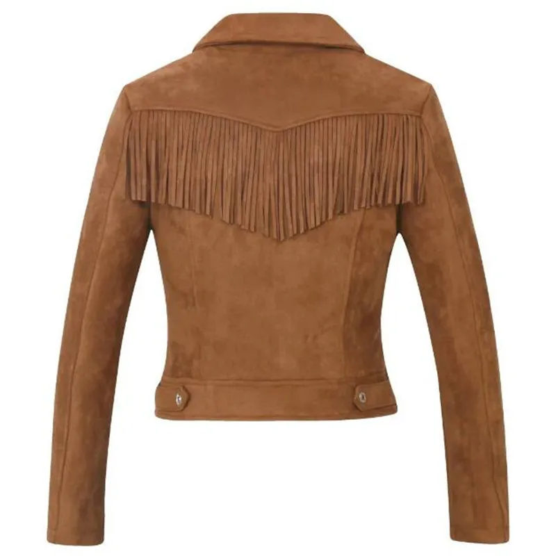 Новинка 2021 лидер продаж Декоративная кожаная куртка с бахромой женская одежда