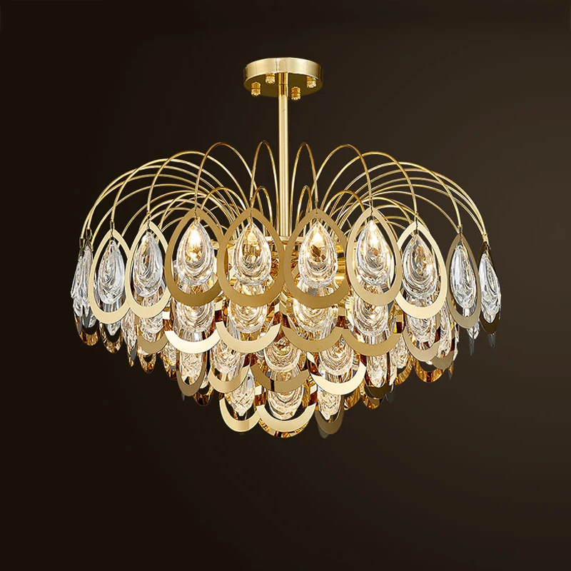 

Modern Lustre Crystal Led Chandeliers Lighting Living Dining Room Decor Led Chandelier Gold Hanging Lights Suspension Luminaire