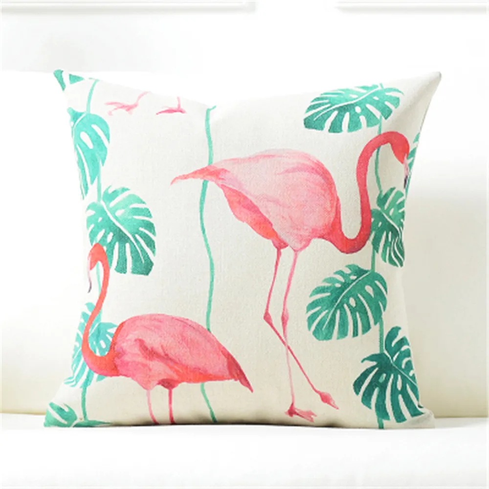 Тропическое зеленое растение поясничный лист Полиэстеровая подушка чехол для