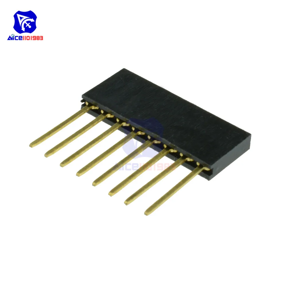 10 шт./лот 8 контактный Однорядный штекер 2 54 мм гнездовой разъем diymore|female header|female pin