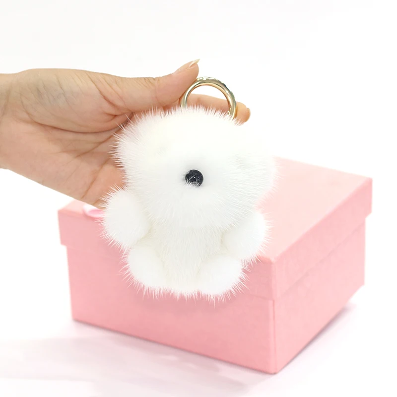 Брелок для ключей женская сумка подвесная Подвеска из натурального меха норки