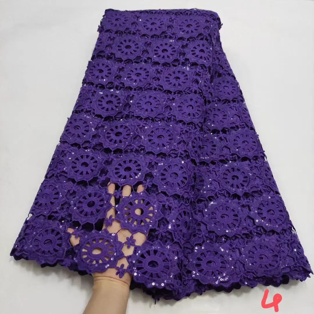 Фиолетовая африканская кружевная ткань 2020 высококачественный нигерийский