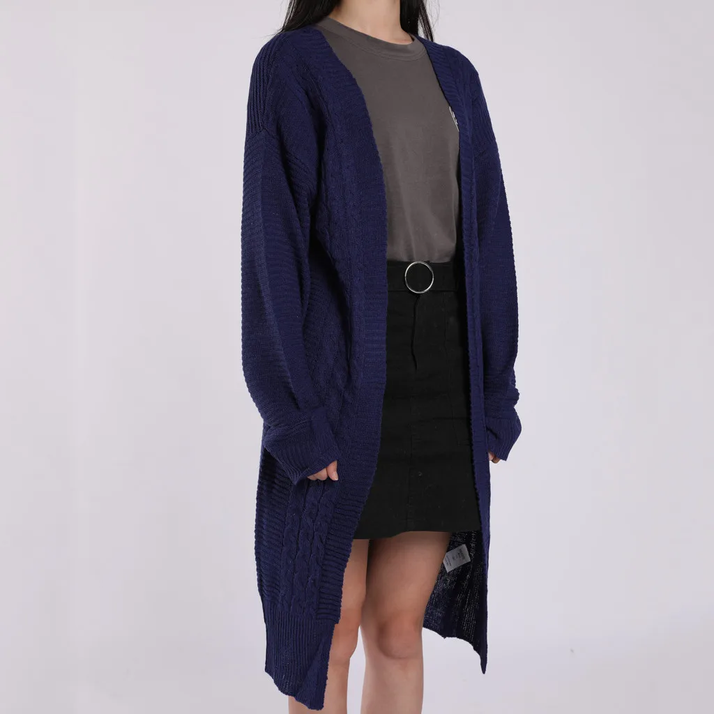 2019 женский кардиган легкое повседневное пальто осень зима длинный вязаный