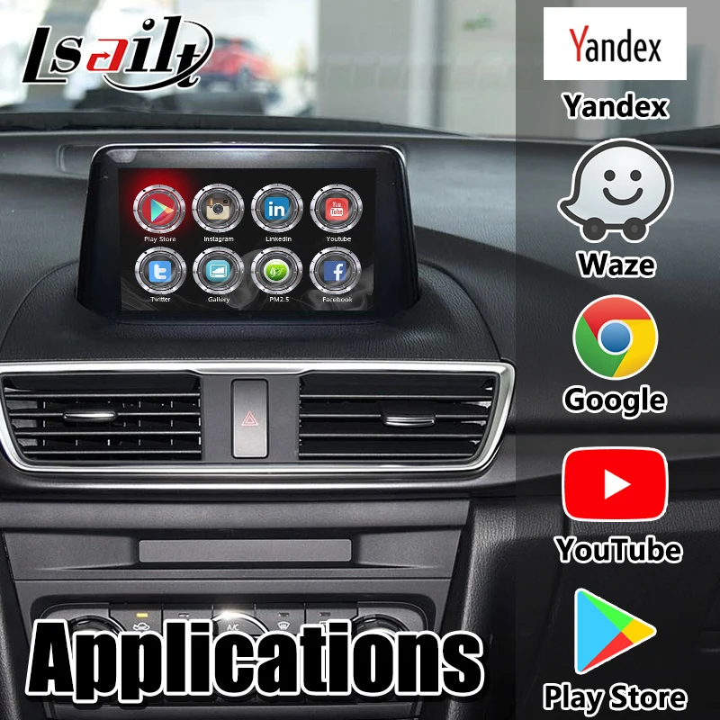 Lsailt Android 9 0 видео Интерфейс GPS навигационная коробка для 2014 20 Mazda 3 Поддержка carplay CX 5