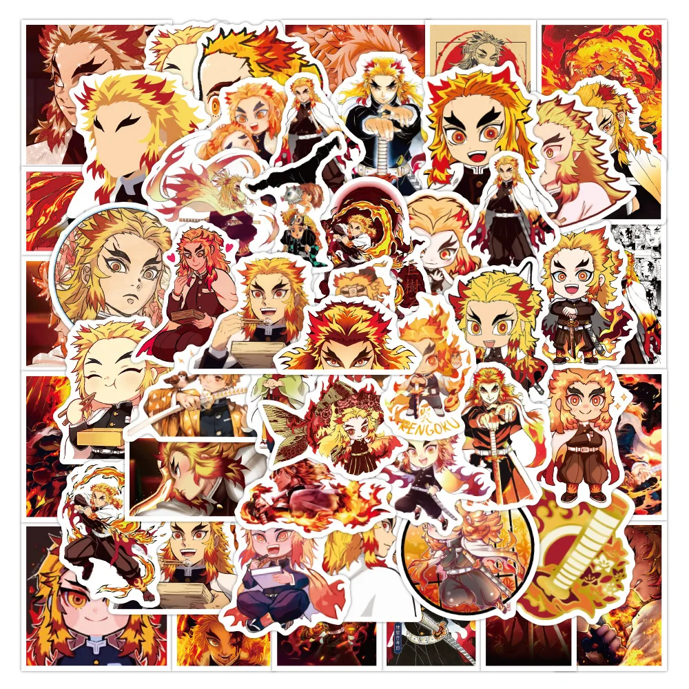 Наклейки аниме Rengoku Kyoujurou s Demon Slayer Kimetsu No Yaiba для ноутбука мотоцикла багажа гитары