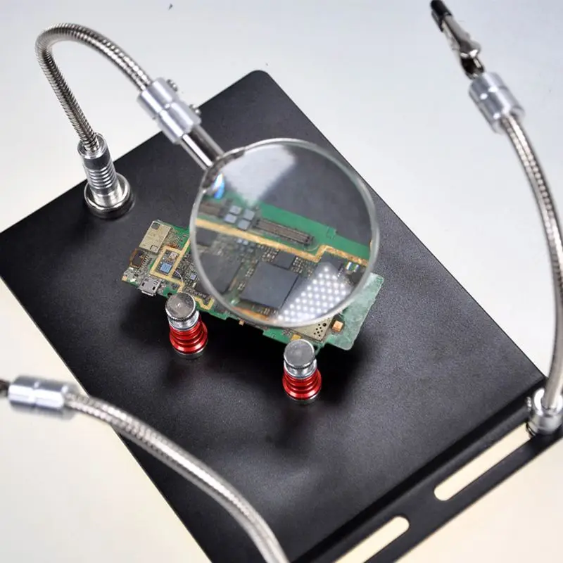 Magnetic Circuit Board Holder Helping Hands Soldering Third Hand with Magnifier 83XA | Инструменты