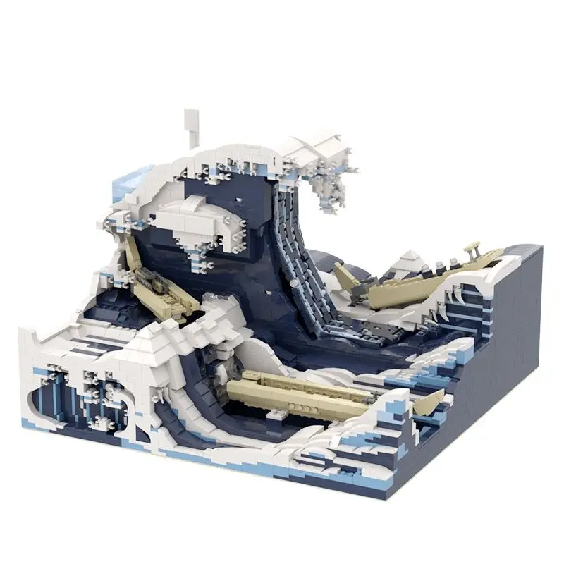

MOC DIY World Famous Japan Hokusai Great Wave Building Blocks Toy Great Kanagawa Model Bricks Block Toys For Gift