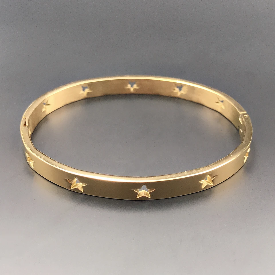 Новые браслеты и из нержавеющей стали с отверстиями золотым покрытием ювелирный