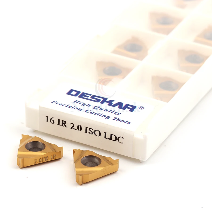 

10PCS DESKAR 16IR 0.5ISO 0.75ISO 1.0ISO 1.25ISO 1.5ISO 1.75ISO 2.0ISO 2.5ISO 3.0ISO 3.5ISO LDC Carbide CNC lathe turning inserts