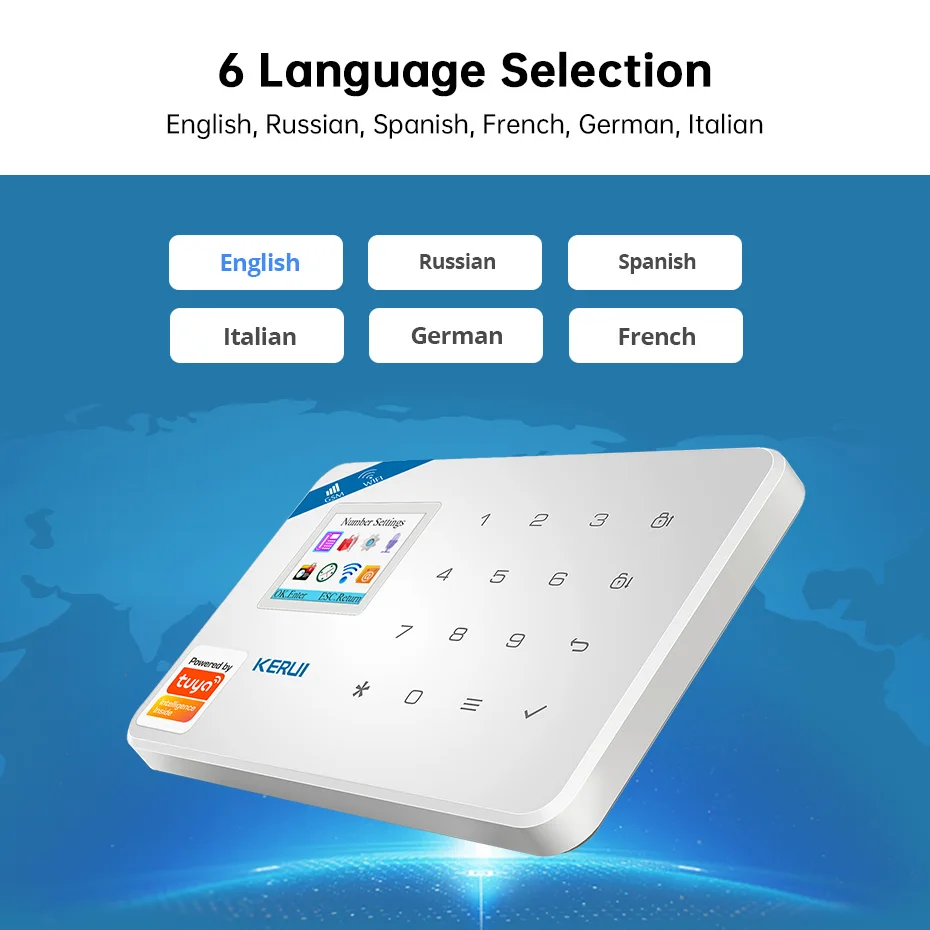 KERUI W181 Home Smart Security Alarm System Wireless WiFi GSM Tuya Control App 1.7 Inch Color Screen Operation Voice Prompt Host |