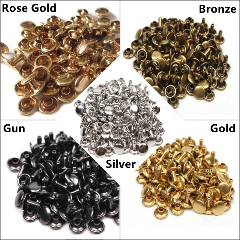 Металлическая круглая двойная крышка для ногтей заклепки сумки шляпы обуви