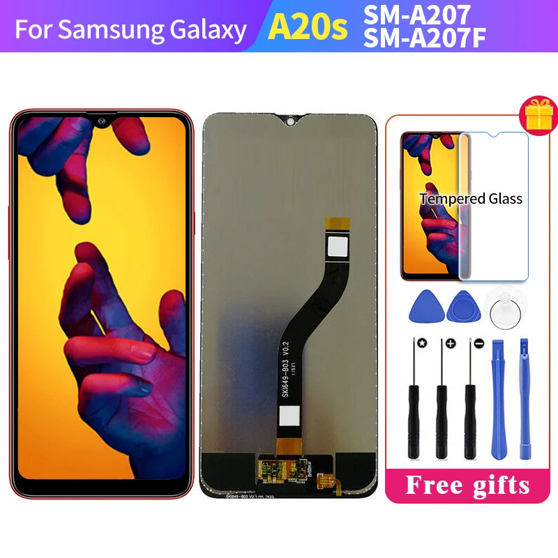 Дисплей для Samsung A20s ЖК дисплей сенсорный экран дигитайзер планшетофон A207FN A207U A207G