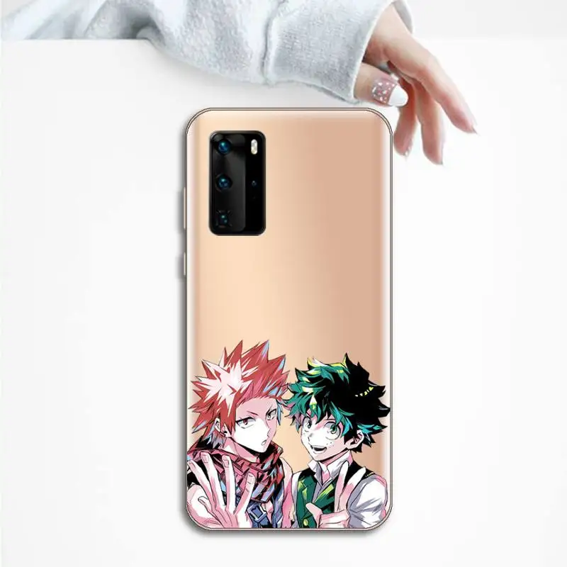 

My Hero Academia deku bakugou Boku Phone Case Transparent for Huawei P20 P30 P40 lite pro P smart 2019 honor 8x 10i
