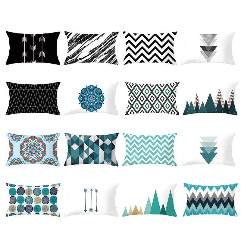 Чехол для подушки Fuwatacchi с геометрическим рисунком прямоугольная полиэфирная