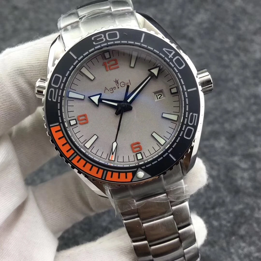 

Luxury New Men Automatic Mechanical Blue Red Ceramic Bezel Canvas Rubber Stainless Steel James Bond 007 Sapphire Watches