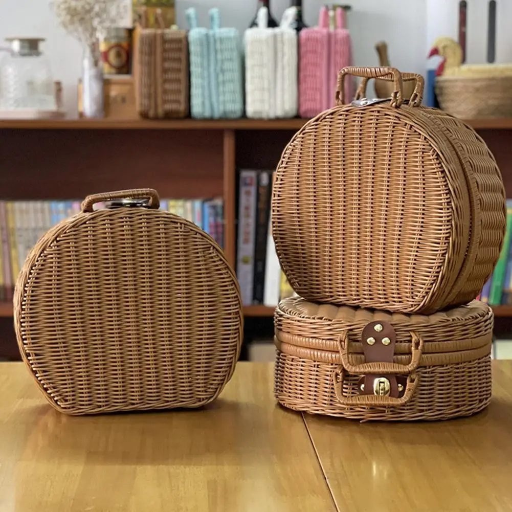 

Wide Application Home Organization Rattan Woven Resilient Picnic Basket Household Accessories