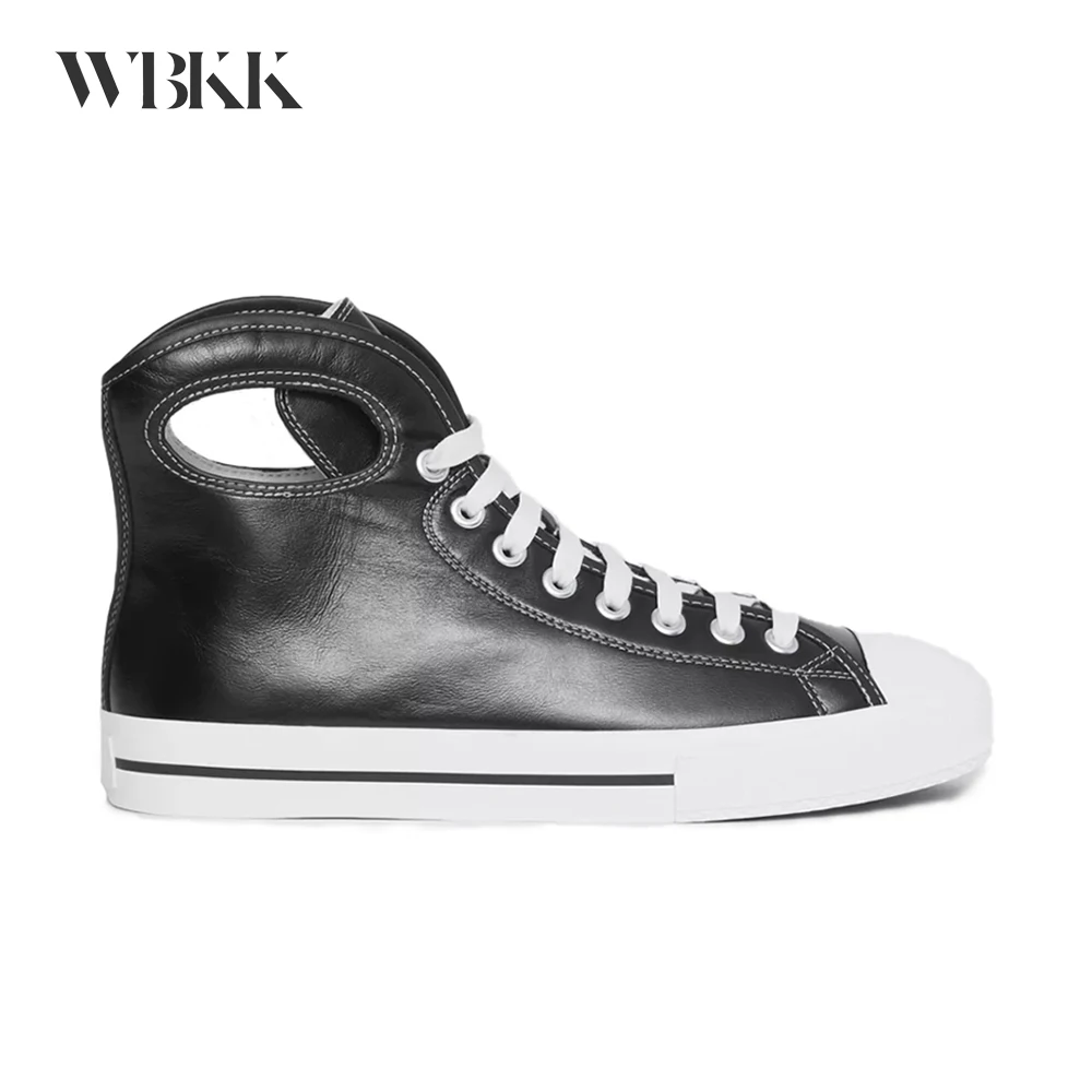 

WBKK 21FW новые мужские черные кожаные высокие кроссовки # wfmd866