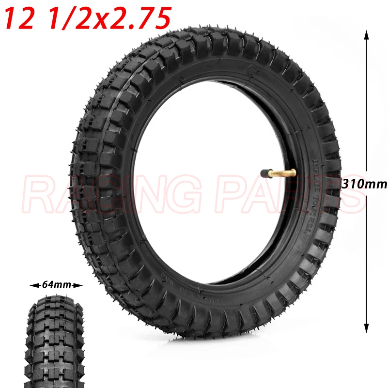 

12 1/2X2.75 Tire Wheel Inner Outer Tube for Dirt Pit Bike Motorcycle Bike 47-49CC 12.5x2.75 Off-Road Tyre