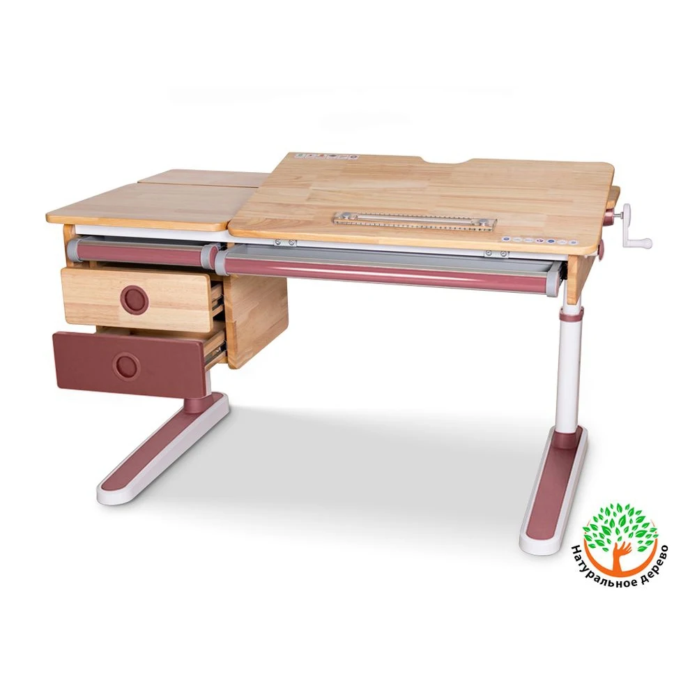 Детский стол Mealux Oxford Wood PN BD-920 столешница дерево/накладки на ножках розовые |