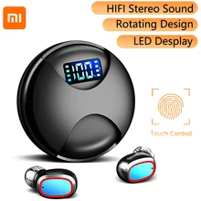 Xiaomi Wireless Headphones Touch Control Bluetooth V5.0 Earphones Rotation LED Display Sports Earbuds Headsets For Xiaomi Huawei
